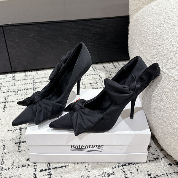 KNIFE KNOT 95MM PUMP IN BLACK STRETCH CUPRO AND NYLON JERSEY