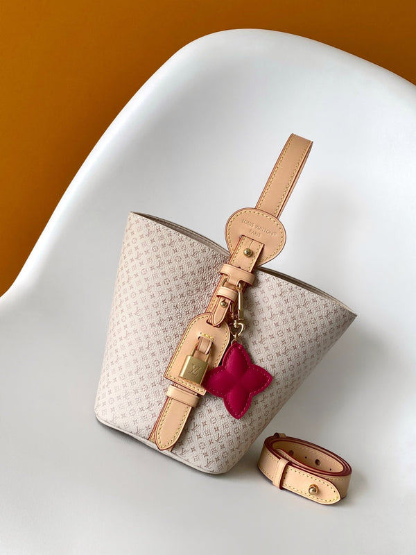 LV M15130 All In BB 16cm Sand Color Romance Pattern Cowhide GHW