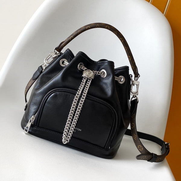 LV M14377 No Way Vibe Handbag 24cm Black Sheepskin & Cowhide HW