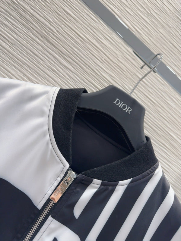 CD 25 Baseball Jacket Black White Polyester