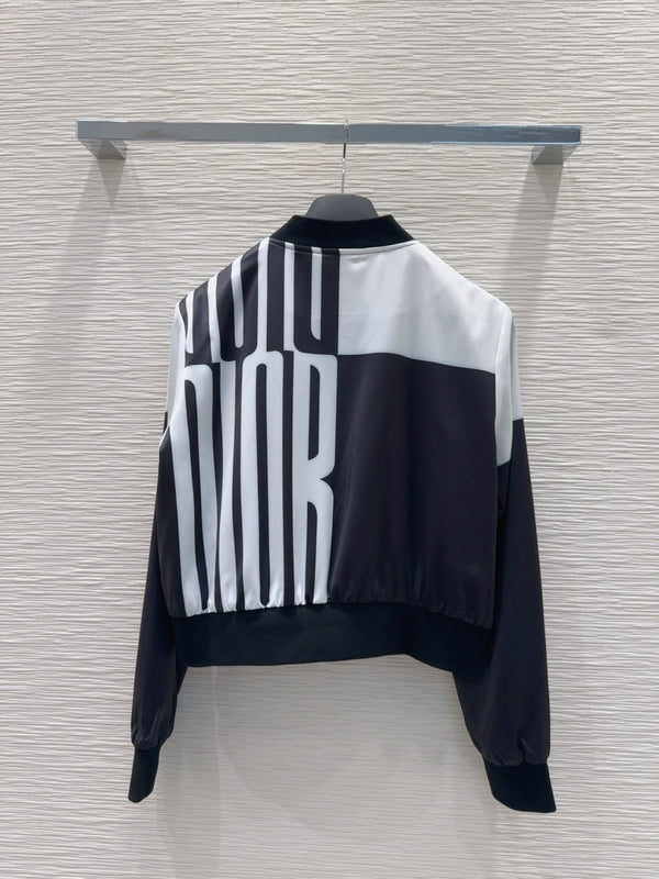 CD 25 Baseball Jacket Black White Polyester