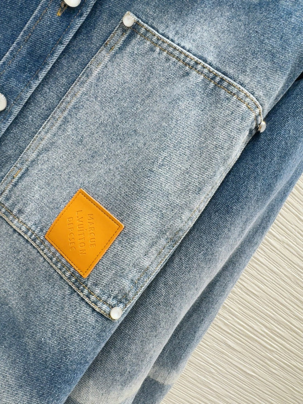 LV 25 Denim Jacket Light Blue Cotton