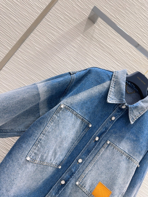 LV 25 Denim Jacket Light Blue Cotton