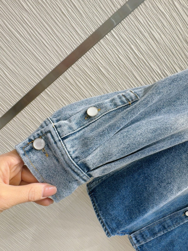 LV 25 Denim Jacket Light Blue Cotton