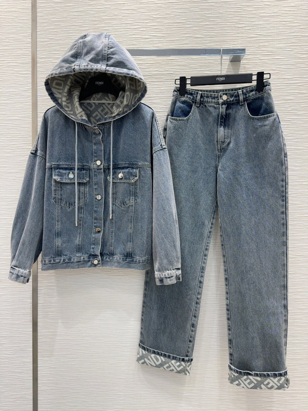 Fendi 25 Denim Set Light blue Cotton
