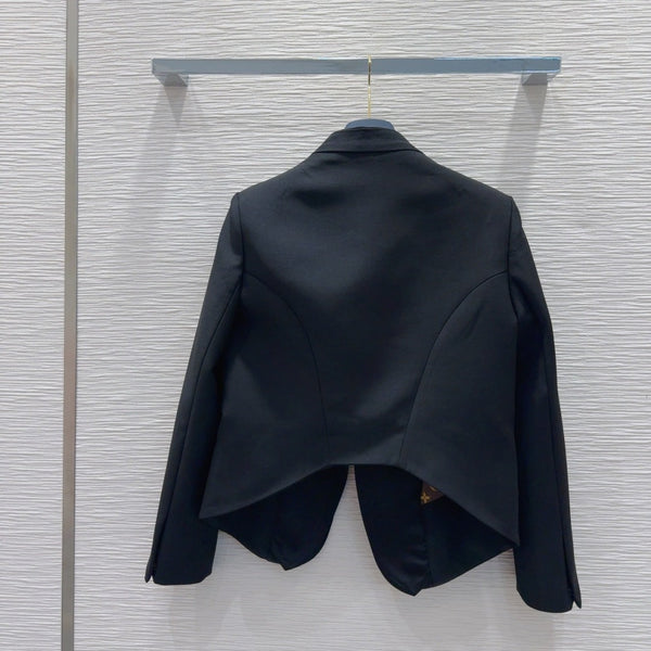 Giacca LV 25 Flower in poliestere e lana nera