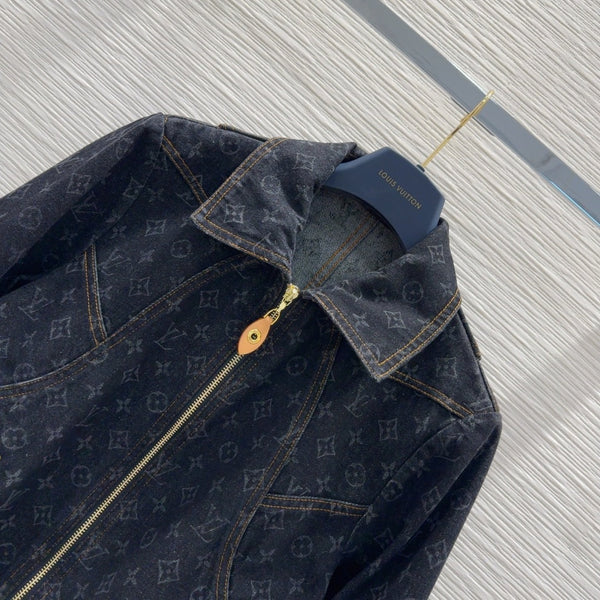 LV 25 Denim Jacket Black Blue Cotton