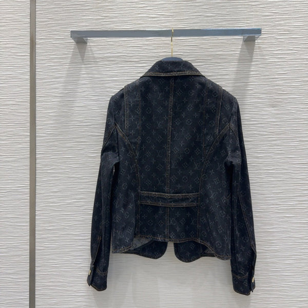 LV 25 Denim Jacket Black Blue Cotton