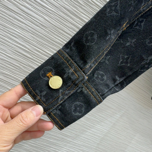 LV 25 Denim Jacket Black Blue Cotton