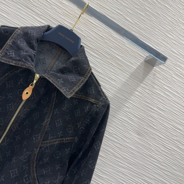 LV 25 Denim Jacket Black Blue Cotton