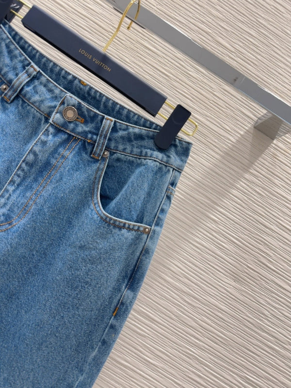 LV 25 Skinny Jeans Blue Cotton