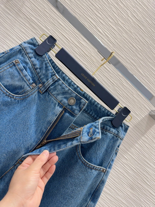 LV 25 Skinny Jeans Blue Cotton