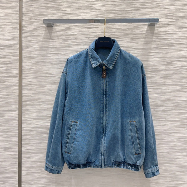 LV 25 Simple Denim Jacket Blue Cotton