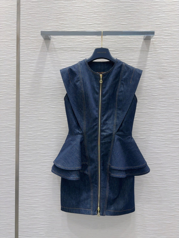 LV 25 Denim Dress Blue Cotton