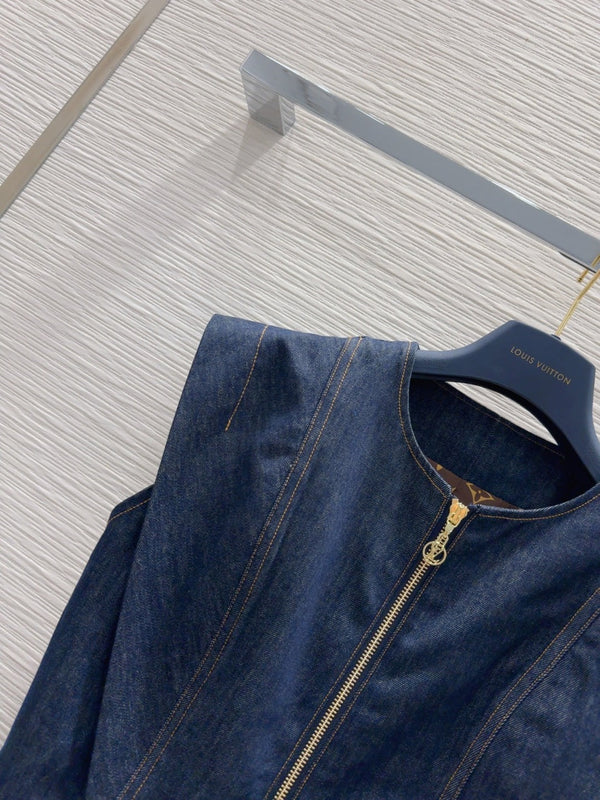 LV 25 Denim Dress Blue Cotton