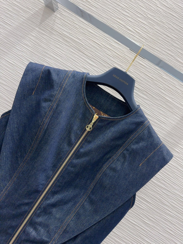 LV 25 Denim Dress Blue Cotton