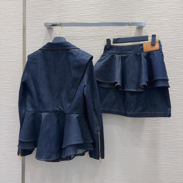 LV 25 Denim Set Blue Cotton