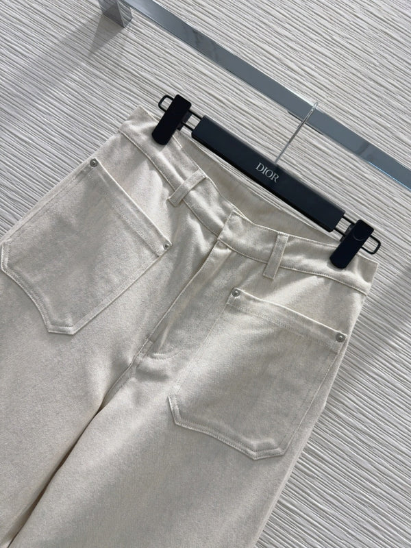 CD 2025 Pants Light Beige Cotton