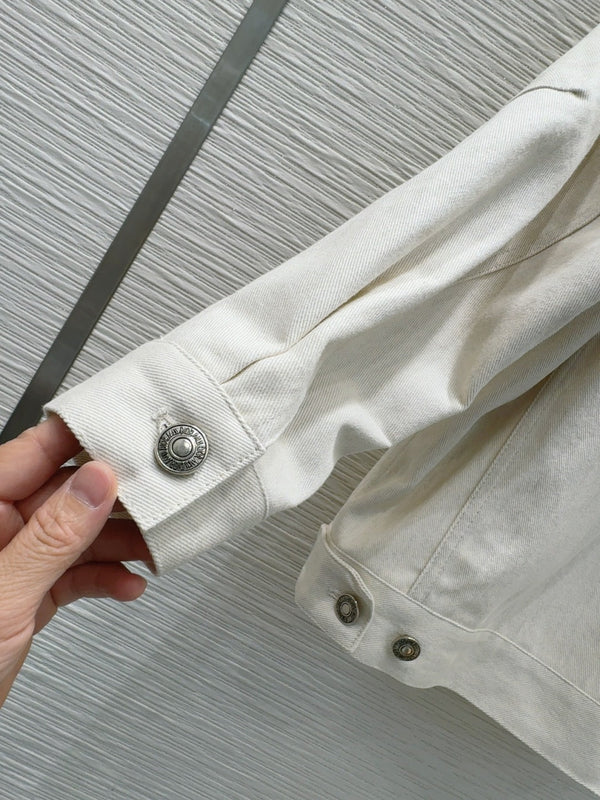 CD 2025 Hoodie Jacket Light Beige Cotton