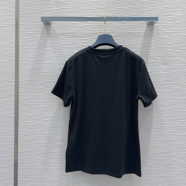 LV 25 Denim Pocket T-shirt Black Cotton