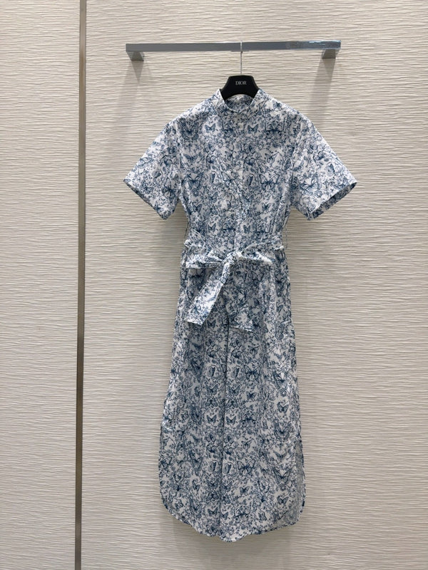 CD 2025 Butterfly Dress White Blue Cotton