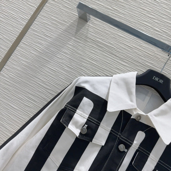 CD 2025 "Dior" Bomber Nero Bianco Cotone