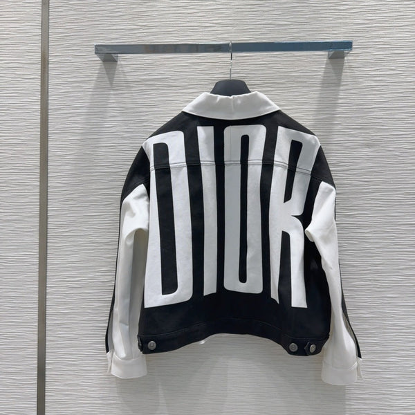 CD 2025 "Dior" Bomber Nero Bianco Cotone