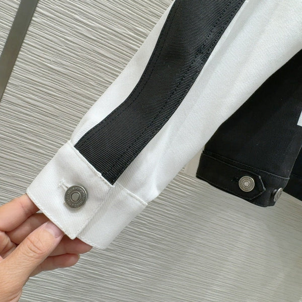 CD 2025 "Dior" Bomber Nero Bianco Cotone