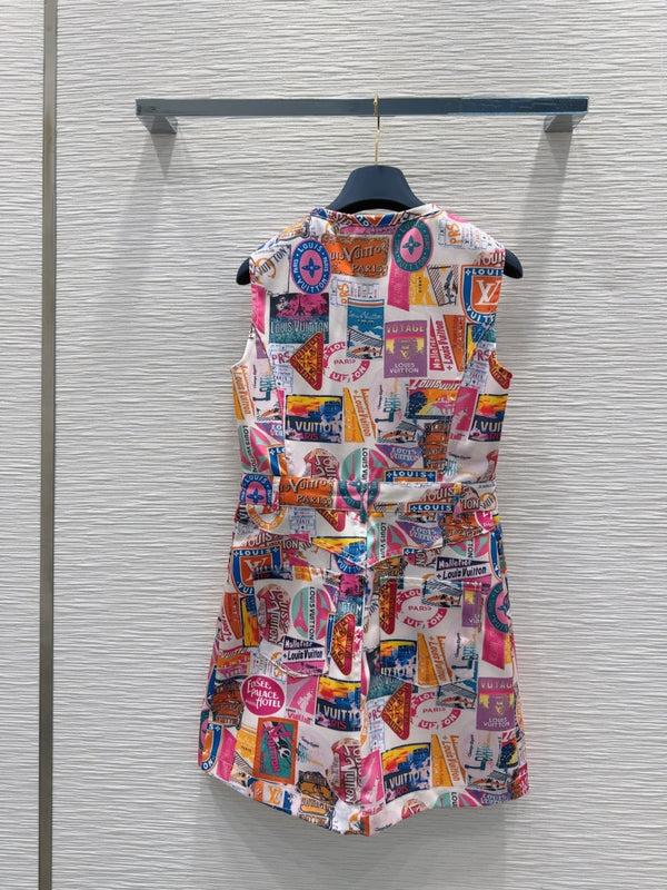 LV 25 Cheerful Pattern Dress Mulicolor Polyester Cotton