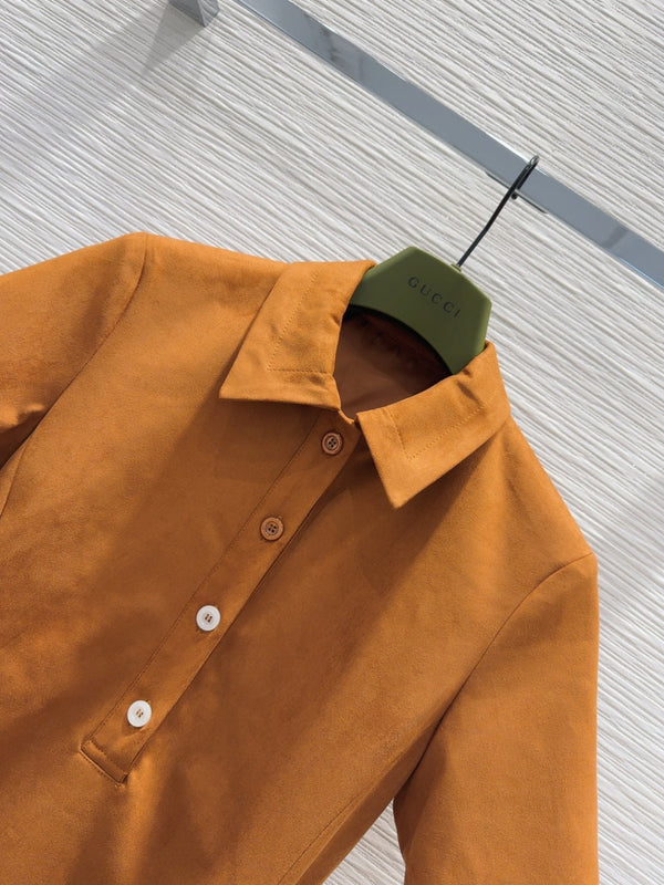 Gucci 2025 Abito Marrone Fibra di Poliestere