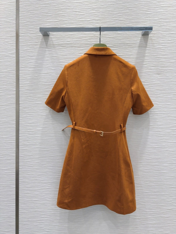 Gucci 2025 Abito Marrone Fibra di Poliestere