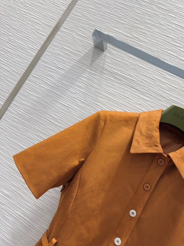 Gucci 2025 Abito Marrone Fibra di Poliestere