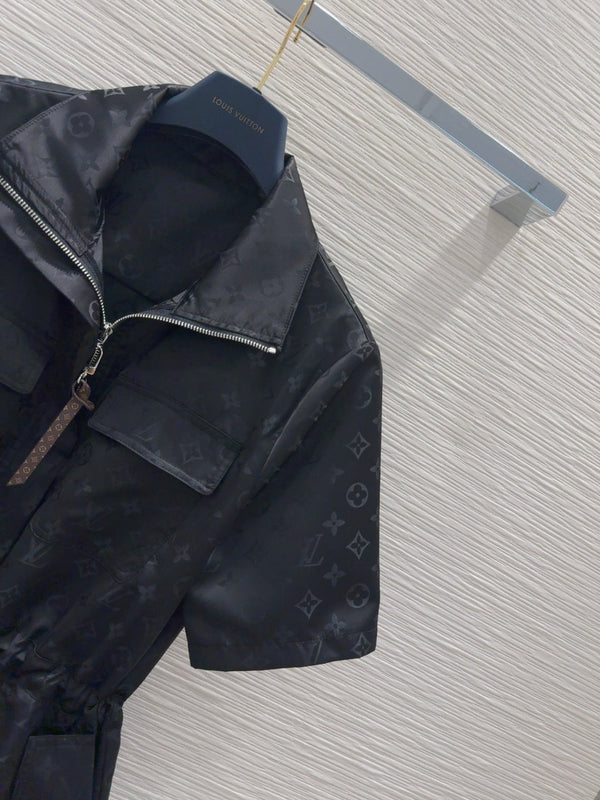 LV 25 Elastic Waist Dress Black Polyester