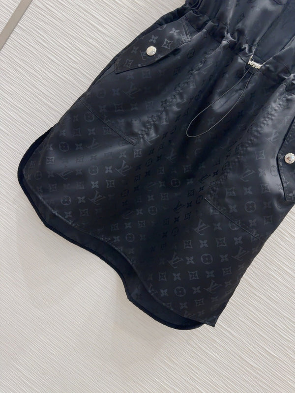 LV 25 Elastic Waist Dress Black Polyester