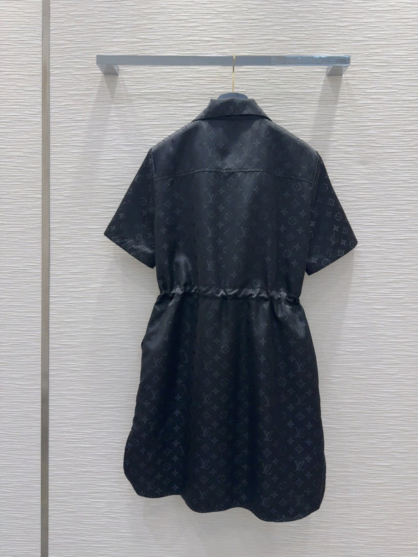 LV 25 Elastic Waist Dress Black Polyester
