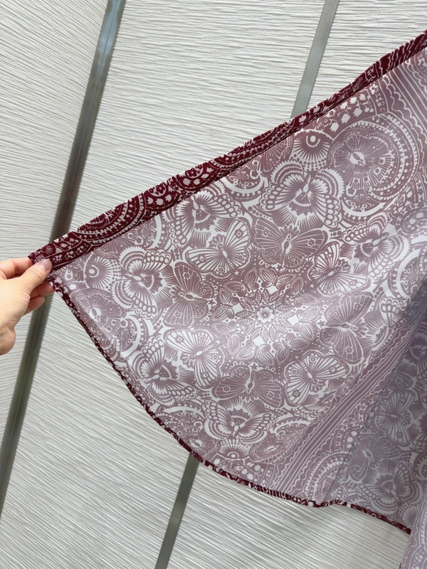 CD 2025 Abito floreale in cotone rosso