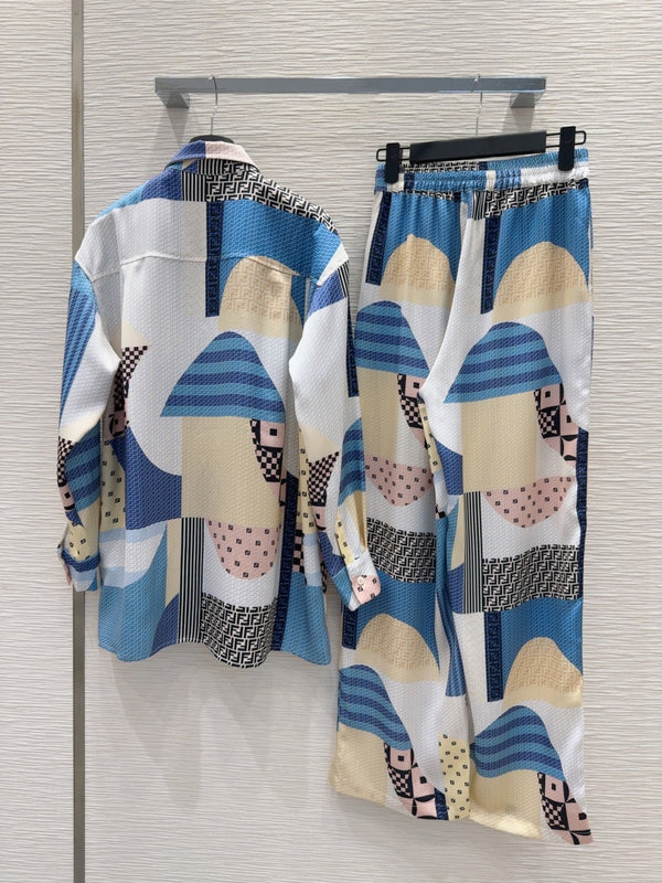 Fendi 25 Suit Blue Polyester Fiber