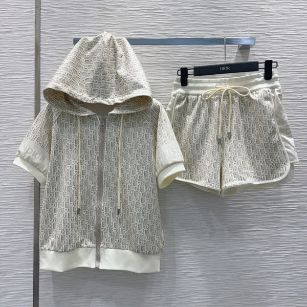 CD 25 Set Blue-Green and Beige Cotton