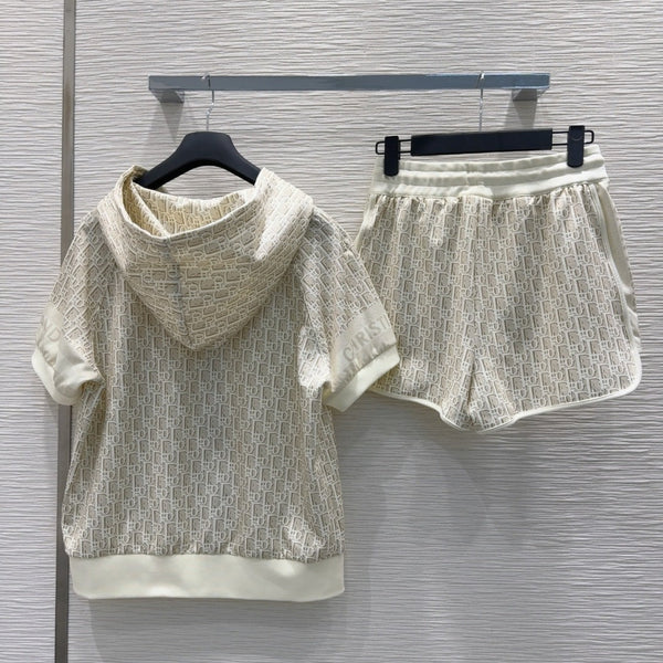 CD 25 Set Blue-Green and Beige Cotton