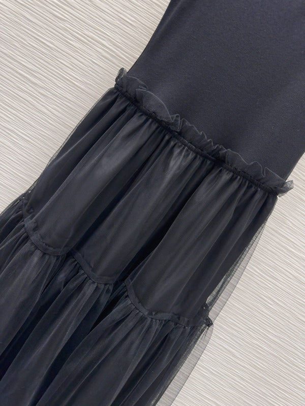 CD 25 Abito gilet nero cotone poliestere