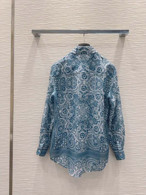 Camicia modello CD 25 in poliestere blu