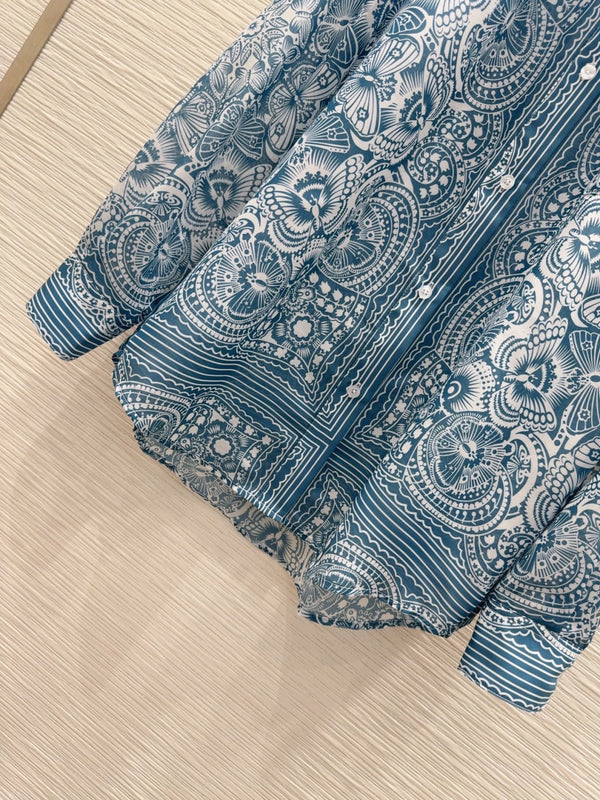 Camicia modello CD 25 in poliestere blu