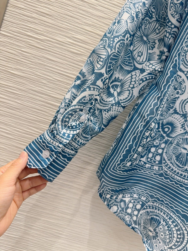 Camicia modello CD 25 in poliestere blu