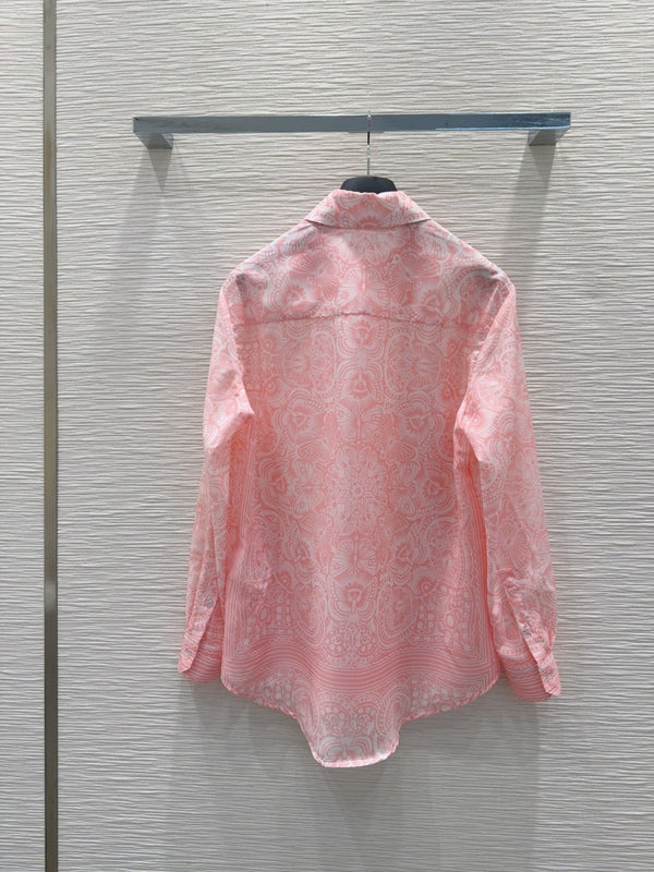 CD 25 Pattern Shirt Pink Polyester