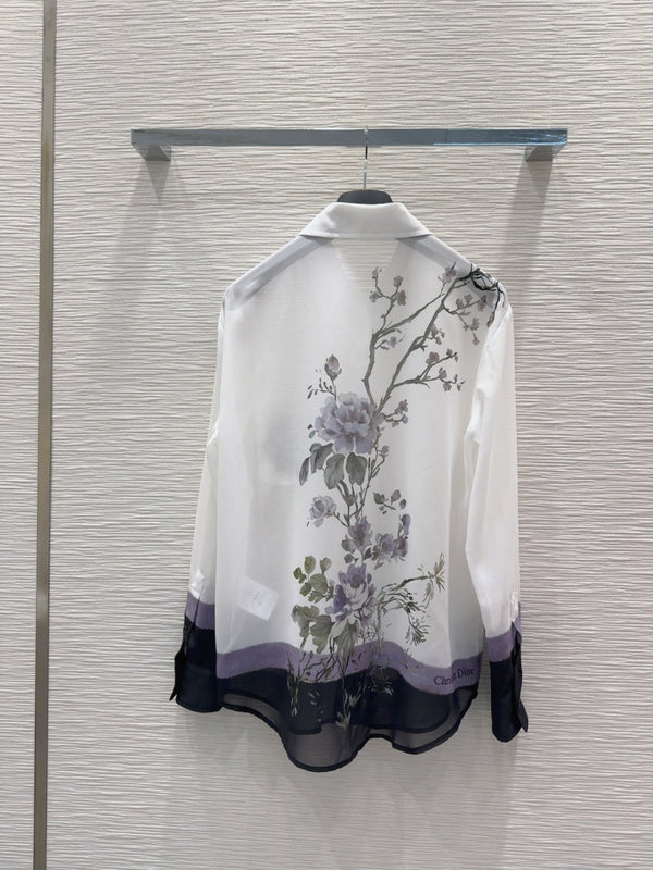 CD 25 Slightly Transparent Shirt White Polyester