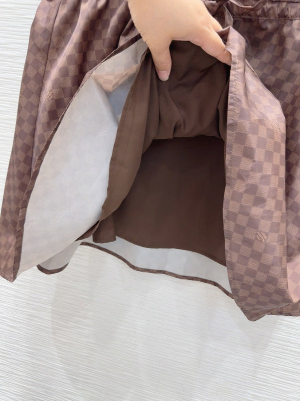 LV 25 Elegant Vest Dress Brown Polyester