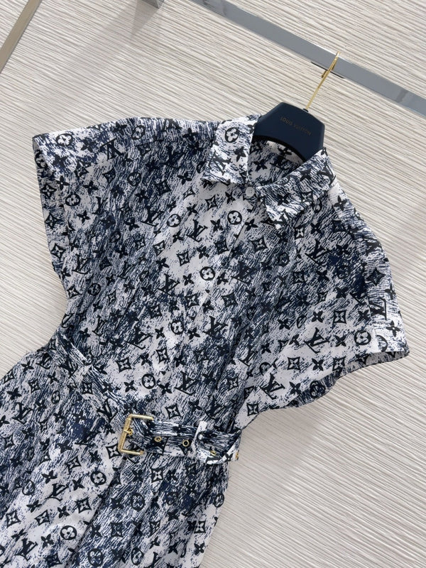 LV 25 Elegant Luxurious Dress Black Blue Polyester