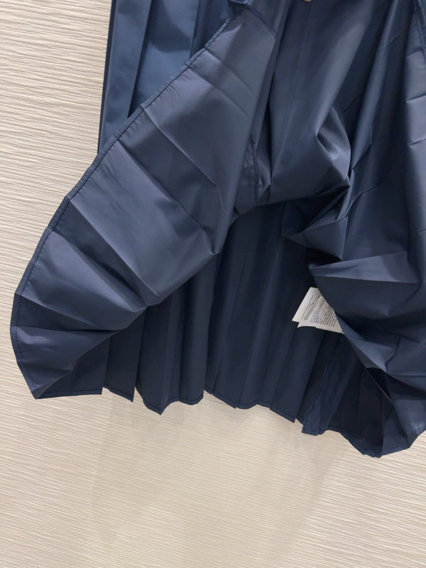 Prada 2025 Shirt Dress Navy Blue Polyester