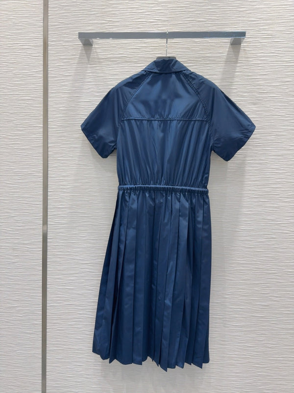 Prada 2025 Shirt Dress Navy Blue Polyester