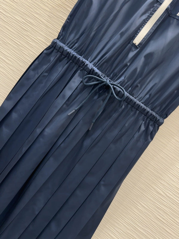 Prada 2025 Shirt Dress Navy Blue Polyester